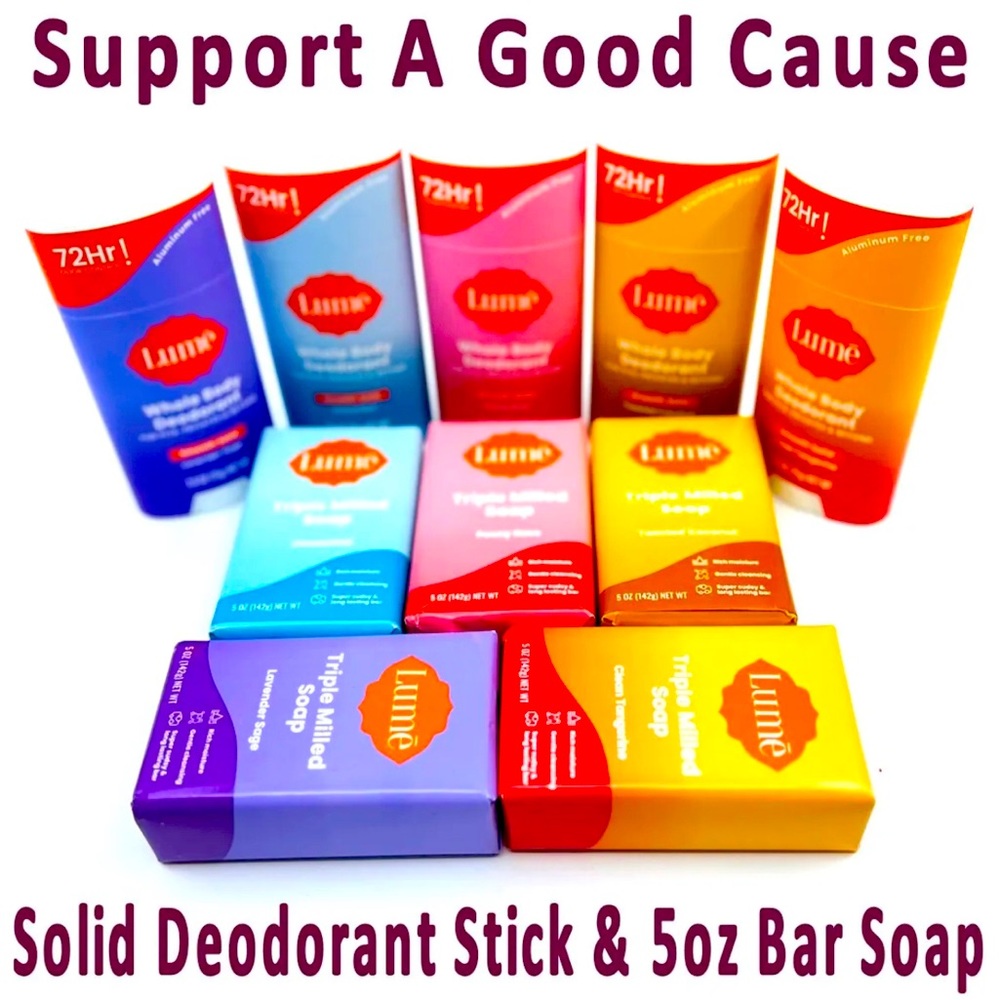 Solid Deodorant Stick & Full Size Bar Soap - Matching Scent Choose Favorite